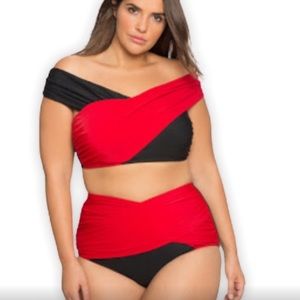 Eloquii Off the Shoulder Swim Top